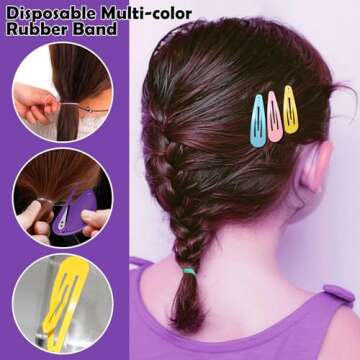 32 Colors Small Hair Rubber Bands with 16 Tools