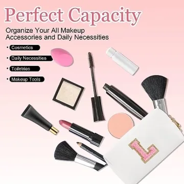 Cute Personalized Letter Makeup Bag for Women and Girls