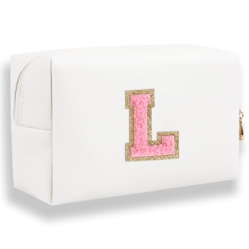 Cute Personalized Letter Makeup Bag for Women and Girls