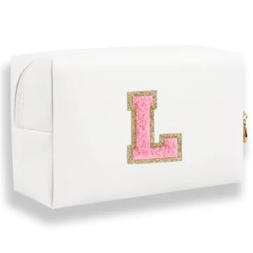Cute Personalized Letter Makeup Bag for Women and Girls