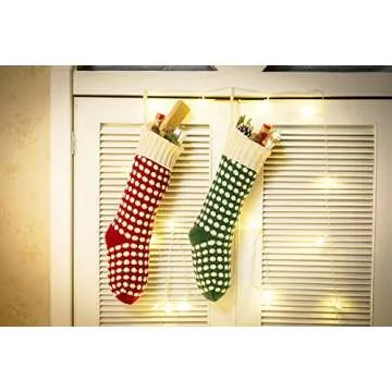 Owlgift 2 Pack 18” Burlap Christmas Stocking, Xmas Fireplace Hanging Stockings for DIY Christmas P...