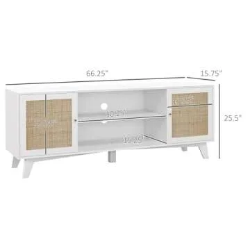 HOMCOM Boho Chic TV Stand for TVs Up to 65 Inches