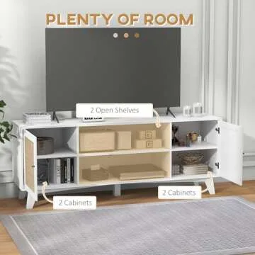 HOMCOM Boho Chic TV Stand for TVs Up to 65 Inches