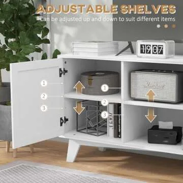 HOMCOM Boho Chic TV Stand for TVs Up to 65 Inches