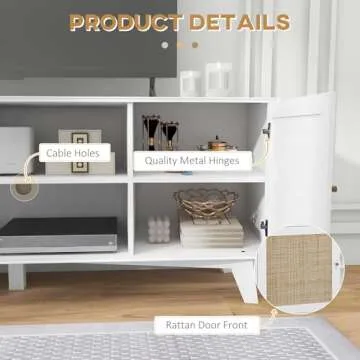 HOMCOM Boho Chic TV Stand for TVs Up to 65 Inches