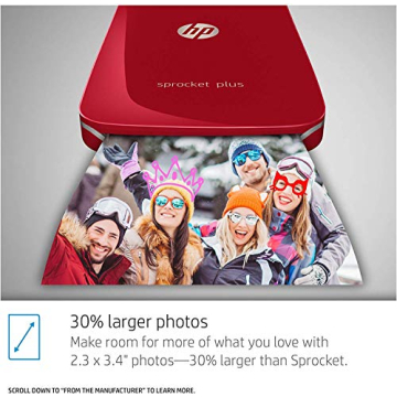 HP Sprocket Plus Instant Photo Printer - 30% Larger Prints