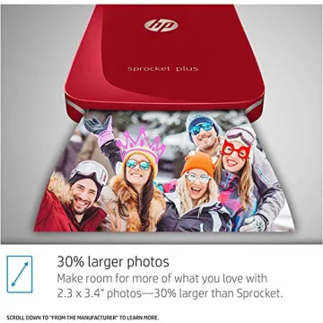 HP Sprocket Plus Instant Photo Printer - 30% Larger Prints