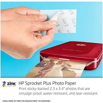 HP Sprocket Plus Instant Photo Printer - 30% Larger Prints