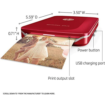 HP Sprocket Plus Instant Photo Printer - 30% Larger Prints