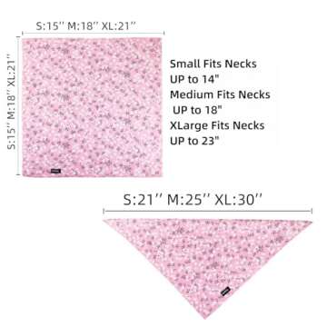 Gofshy Summer Spring Dog Bandanas-4PCS Pink Green Orange Floral Printing Dog Scarf Bib Kerchief Bree...