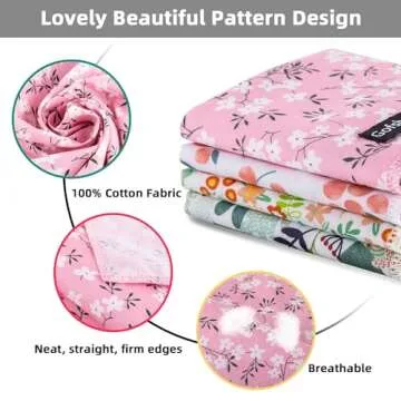 Gofshy Summer Spring Dog Bandanas-4PCS Pink Green Orange Floral Printing Dog Scarf Bib Kerchief Breed for Girl Dogs Large Medium Pets Gift