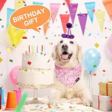 Gofshy Summer Spring Dog Bandanas-4PCS Pink Green Orange Floral Printing Dog Scarf Bib Kerchief Breed for Girl Dogs Large Medium Pets Gift