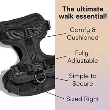 Wild One Dog Harness, The Original No-Pull, Pet Harness with 3 Leash Clips, Adjustable Soft Padded Vest, Comfortable, Stretchy, Size M, Black