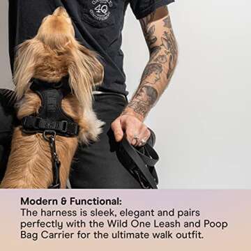 Wild One Dog Harness, The Original No-Pull, Pet Harness with 3 Leash Clips, Adjustable Soft Padded Vest, Comfortable, Stretchy, Size M, Black