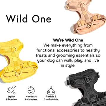 Wild One Dog Harness, The Original No-Pull, Pet Harness with 3 Leash Clips, Adjustable Soft Padded Vest, Comfortable, Stretchy, Size M, Black