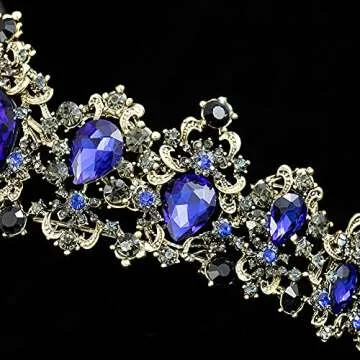 Goth Vintage Crystal Tiaras for Women & Girls