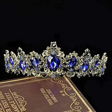 Goth Vintage Crystal Tiaras for Women & Girls
