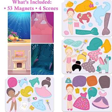 Hapinest Magnetic Dress Up Dolls for Girls, Magnet Dolls Dress Up, Pretend & Play Magnetic Travel To...