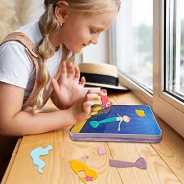 Hapinest Magnetic Dress Up Dolls for Girls, Magnet Dolls Dress Up, Pretend & Play Magnetic Travel Toys Tin Playset, Magnetic Doll Dress Up Kits for Girls Ages 4 5 6 7 Years and Up, Fairytale Fantasy