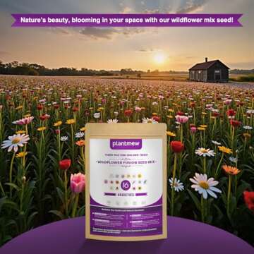 Organic Wildflower Seeds - 200,000 Count, 16 Varieties