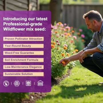 Organic Wildflower Seeds - 200,000 Count, 16 Varieties