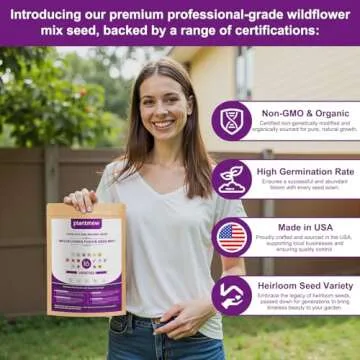 Organic Wildflower Seeds - 200,000 Count, 16 Varieties