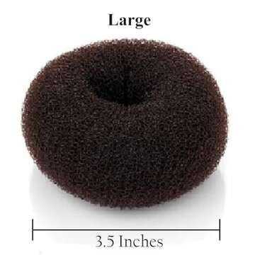 Beaute Galleria Hair Donut Bun Maker Ring Style Mesh Chignon Ballet Sock Bun (Large, Brown)