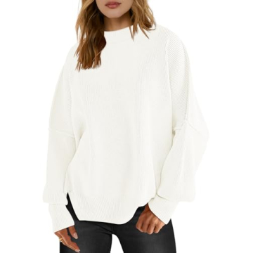 LOGENE Oversized Crewneck Knit Sweater for Women