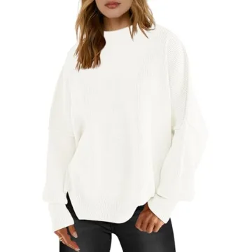 LOGENE Oversized Crewneck Knit Sweater for Women