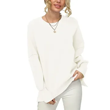 LOGENE Oversized Crewneck Knit Sweater for Women