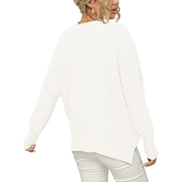 LOGENE Oversized Crewneck Knit Sweater for Women