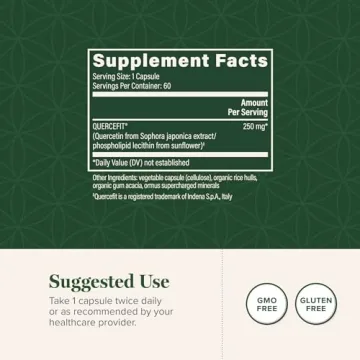 Quercetin 250mg Supplement for Immune & Allergy Support