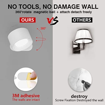 Deyagoo LED Wall Sconce with Rechargeable Battery & Touch Control