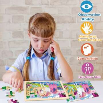 Wooden Puzzles for Kids Ages 4-6 - Educational Fun