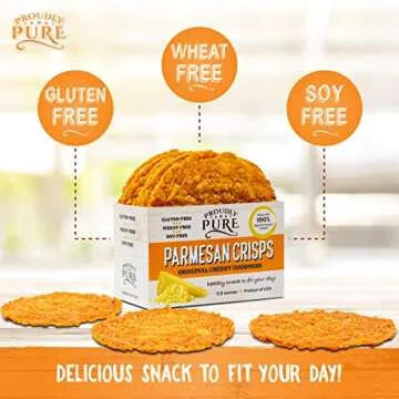 Proudly Pure Parmesan Cheese Crisps - Keto Snacks Zero Carb Crunchy Delicious Healthy 100% Natural Aged Cheesy Parm Chips Wheat & Gluten Free Keto Crackers Low Carb Snacks (Original, 4 Pack)