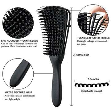 Detangling Brush Set for 3a to 4c Hair Types