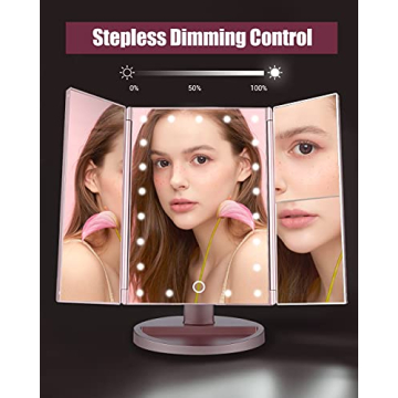 EASEHOLD Dimmable LED Makeup Vanity Mirror with Magnification