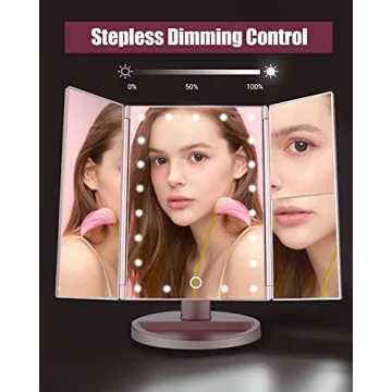 EASEHOLD Dimmable LED Makeup Vanity Mirror with Magnification