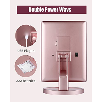 EASEHOLD Dimmable LED Makeup Vanity Mirror with Magnification