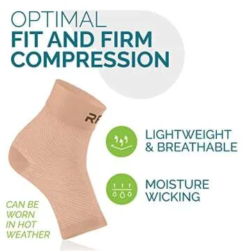 Plantar Fasciitis Compression Socks | Foot & Ankle Brace for Women & Men | Toeless Ankle Compression Sleeve for Ankle Support, Plantar Fasciitis, Night Splint, Arch & Achilles Tendonitis Relief