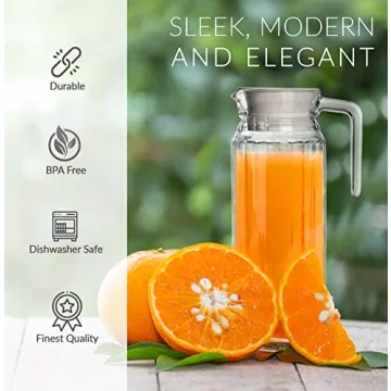 Elegant 34Oz Glass Pitcher Set - Perfect for Every Drink