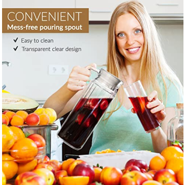 Elegant 34Oz Glass Pitcher Set - Perfect for Every Drink