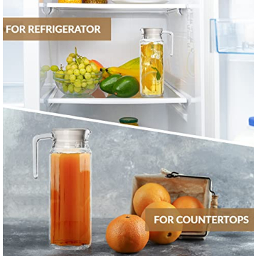 Elegant 34Oz Glass Pitcher Set - Perfect for Every Drink