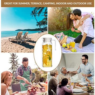 Elegant 34Oz Glass Pitcher Set - Perfect for Every Drink