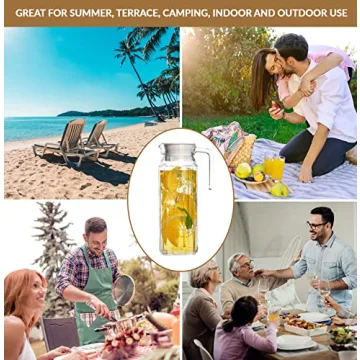 Elegant 34Oz Glass Pitcher Set - Perfect for Every Drink