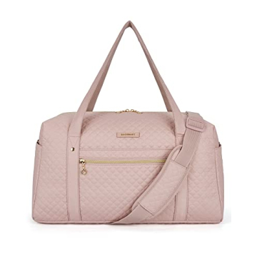 BAGSMART Travel Duffle Bag 31L Quilted Weekender Overnight Bag for Women with Laptop Compartment, La...