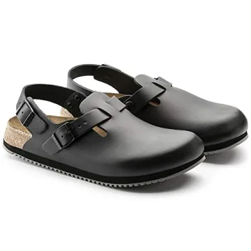 Birkenstock Men's Black Leather Clogs Size 7.5 US