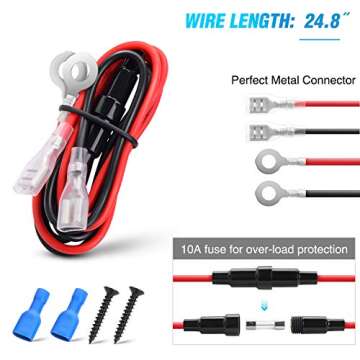 Nilight 2 Pack Car Cigarette Lighter Socket DC 12V Waterproof Power Outlet Adapter Replacement with Terminals Wires and Screws for Marine Boat Motorcycle, Boat, Car,Truck, RV, ATV