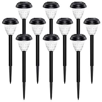 URAGO Super Bright Solar Lights Outdoor Waterproof 10 Pack, Dusk to Dawn Up to 12 Hrs Solar Powered ...