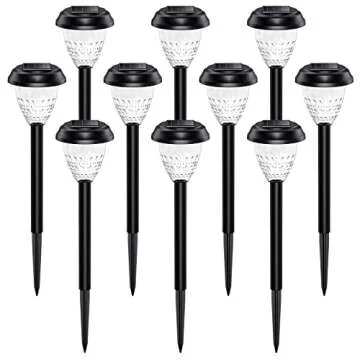 URAGO Super Bright Solar Lights Outdoor Waterproof 10 Pack, Dusk to Dawn Up to 12 Hrs Solar Powered ...